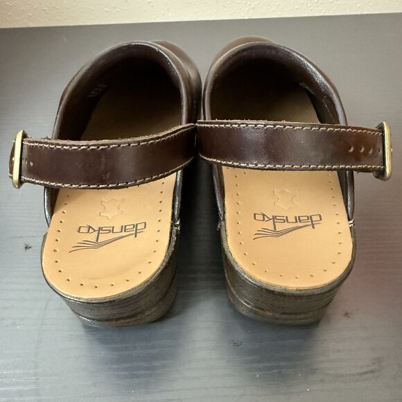 Dansko Clogs Slingback Brown Leather Womens Size US 7.5 / 8 EU 38 - Picture 11 of 16